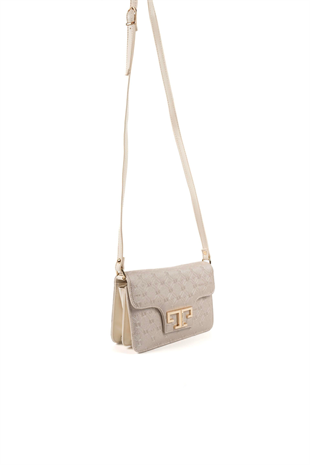Silver & Polo SP1170 Kadın Çapraz Çanta Logolu Bej-S.Bej