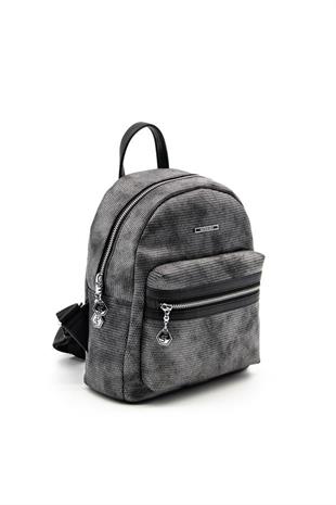 Silver & Polo SP1146 Kadın Sırt Çantası Petek M.Gümüş-Siyah