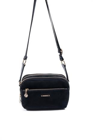 Silver & Polo SP1162 Kadın Çapraz Çanta Süet Siyah