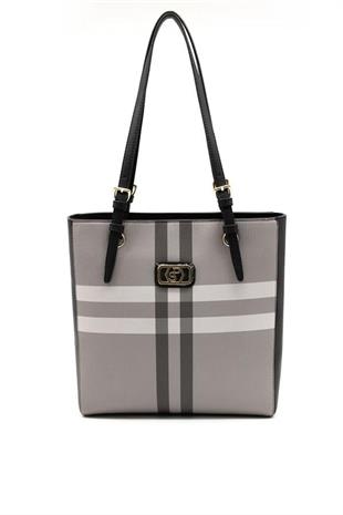 Silver Polo SP1096 Kadın Omuz Çantası Ekose Gri-Siyah