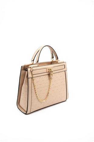 Silver & Polo SP1166 Kadın El Çantası Logolu Nut-S.Nut