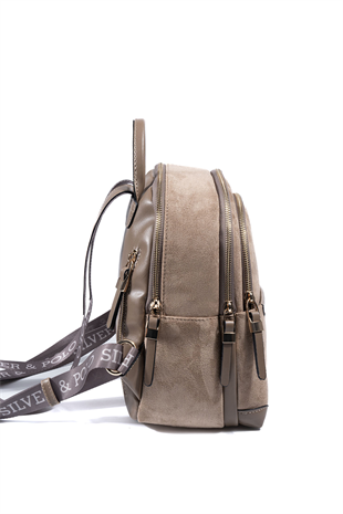 Silver & Polo SP1265 Kadın Sırt Çantası Süet Vizon