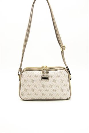 Silver & Polo SP899 Kadın Çapraz Çanta Monogram Bej-Kum