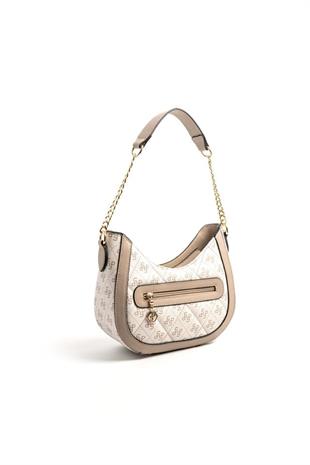 Silver Polo SP1168 Kadın Omuz Çantası Monogram Bej-Kum