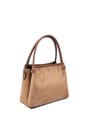 Silver & Polo SP1254 Kadın El Çantası Süet Taba