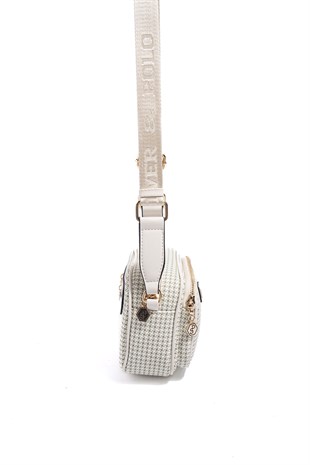 Silver & Polo SP1111 Kadın Çapraz Çanta King Desen Yeşil-Kemik