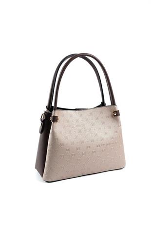 Silver & Polo SP1254 Kadın El Çantası Logolu Nut-Kahve