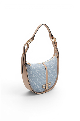 Silver Polo SP1270 Kadın Omuz Çantası Monogram Mavi-Ten