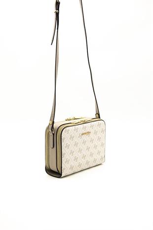 Silver & Polo SP888 Kadın Çapraz Çanta Monogram Bej-Kum