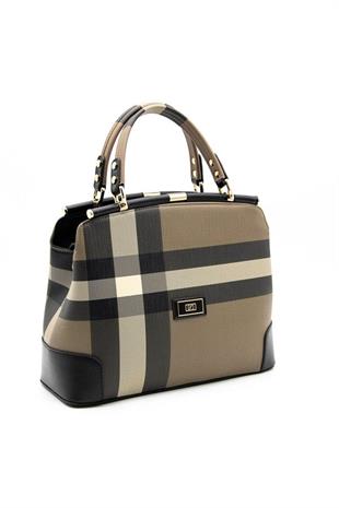 Silver & Polo SP706 Kadın El Çantası Ekose Kahve-Siyah