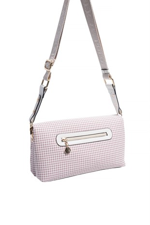 Silver & Polo SP1278 Kadın Çapraz Çanta King Desen Bordo-Kemik