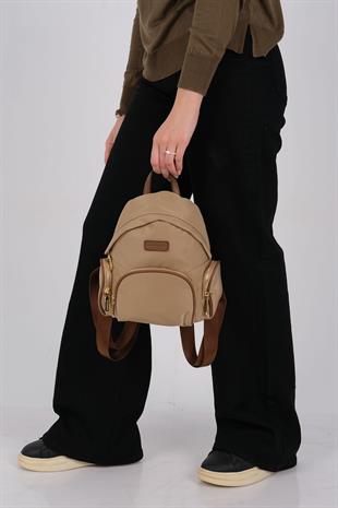 1208 Kadın Sırt Çantası  Vizon-Camel