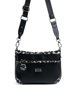 Silver & Polo Leopar Siyah SP1160 Kadın Çapraz Çanta