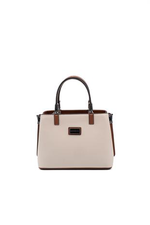 Silver & Polo Bej - Taba SP987 Kadın El Çantası