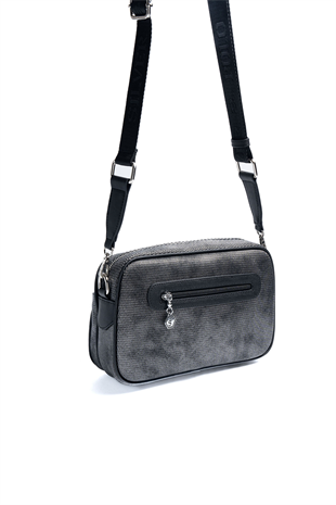 Silver & Polo SP1267 Kadın Çapraz Çanta Petek M.Gümüş-Siyah