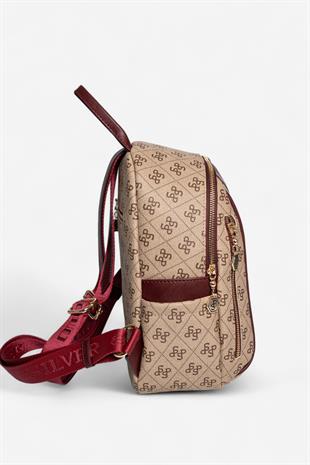 Silver & Polo Koyu Bej - Bordo SP906 Sırt Çantası