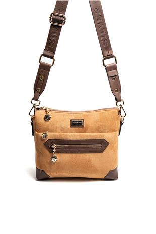 Silver & Polo SP1110 Kadın Çapraz Çanta Süet Taba-Kahve