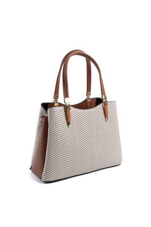 Silver & Polo Bej - Taba SP1205 Kadın El Çantası