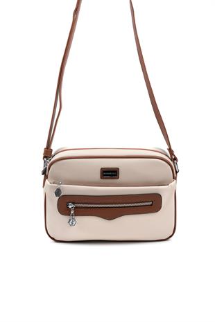 Silver & Polo Bej - Taba SP491 Kadın Çapraz Çanta