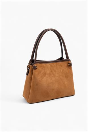 Silver & Polo SP1254 Kadın El Çantası Süet Taba-Kahve