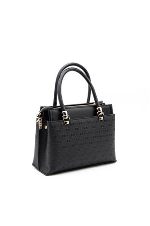 Silver & Polo SP826 Kadın El Çantası Logolu Siyah-Siyah