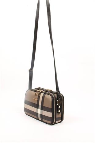 Silver & Polo SP899 Kadın Çapraz Çanta Ekose Kahve-Siyah