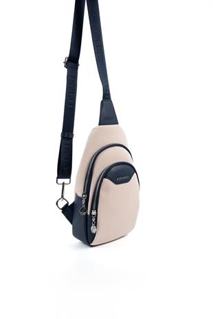 Silver & Polo SP959 Kadın Vücut Çantası Petek Bej-Lacivert