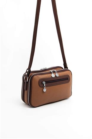 Silver & Polo SP899 Kadın Çapraz Çanta Petek Karamel-Kahve