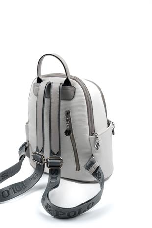 Silver & Polo Beyaz - A.gri SP1161 Kadın Sırt Çantası