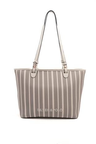 Silver & Polo Antrasit - Kemik SP1204 Kadın Omuz Çantası