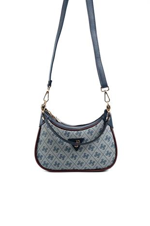 Silver Polo SP1180 Kadın Omuz Çantası Monogram Gri-Laci-Bordo