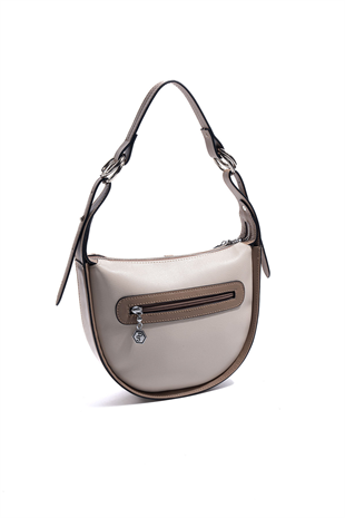 Silver Polo SP1270 Kadın Omuz Çantası Düz Bej-Latte