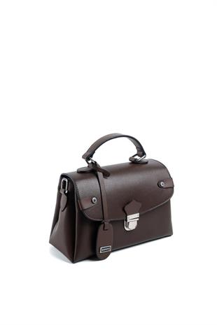Silver & Polo SP1159 Kadın El Çantası Düz Kahve-Kahve