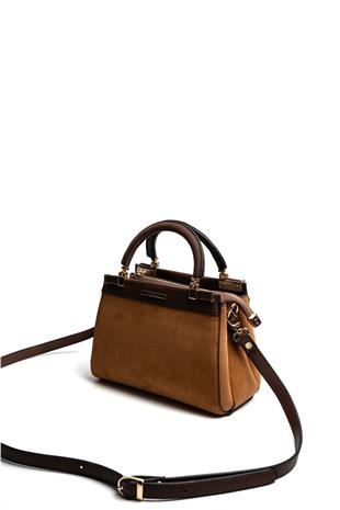 Silver & Polo SP1193 Kadın El Çantası Süet Taba-Kahve