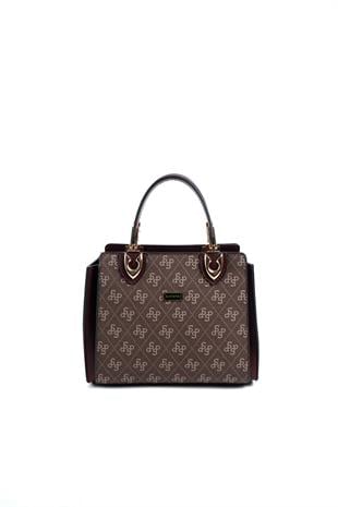 Silver & Polo Kahve Sarı - Bordo SP1133 Kadın El Çantası