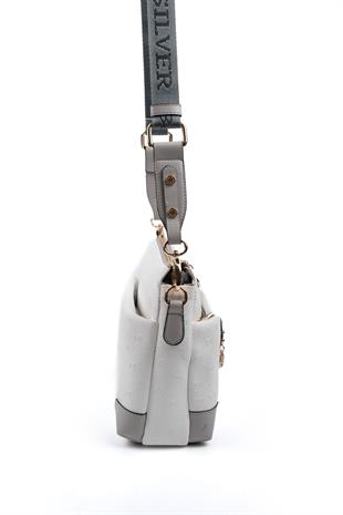 Silver & Polo Beyaz - A.gri SP1110 Kadın Çapraz Çanta