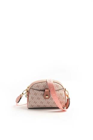 Silver & Polo SP1144 Kadın Çapraz Çanta Monogram Pembe-Somon