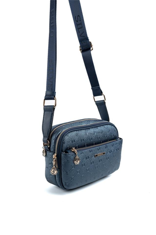 Silver & Polo SP1162 Kadın Çapraz Çanta Logolu Lacivert-Lacivert