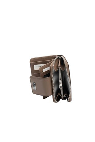 Silver & Polo SP935 Kadın Cüzdan & Kartlık Düz Kahve-Vizon