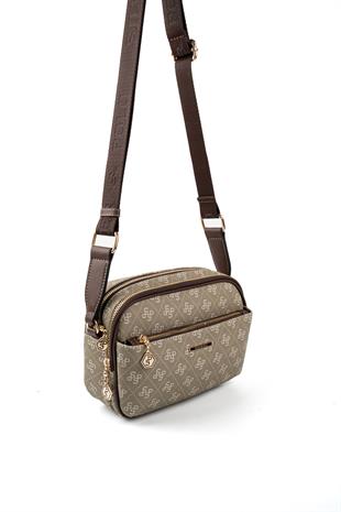 Silver & Polo SP1162 Kadın Çapraz Çanta Monogram Y.Yeşil-Kahve