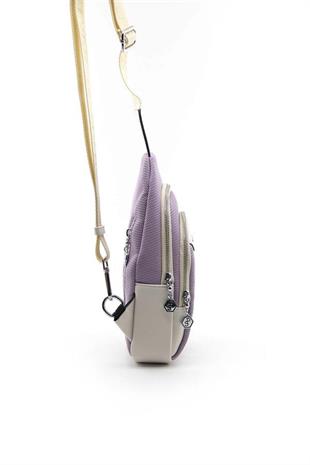 Silver & Polo SP959 Kadın Vücut Çantası Petek Lila-Kemik