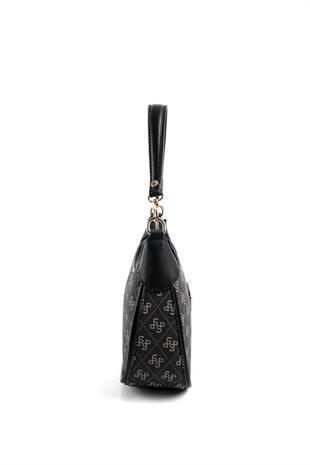 Silver Polo SP1180 Kadın Omuz Çantası Monogram Füme-Siyah