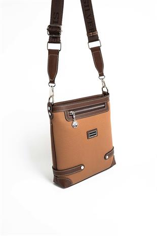 Silver & Polo SP1120 Kadın Çapraz Çanta Petek Karamel-Kahve
