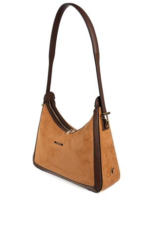 Silver & Polo SP1187 Kadın Omuz Çantası Süet Taba-Kahve