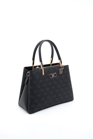 Silver & Polo SP1098 Kadın El Çantası Monogram Siyah