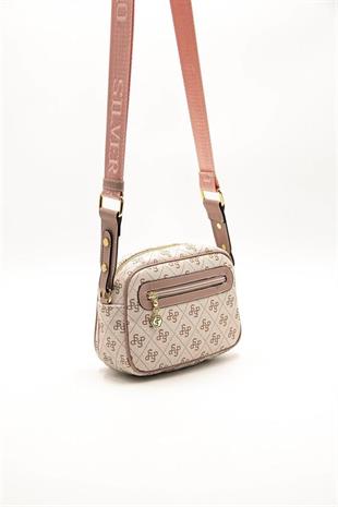 Silver Polo SP1111 Kadın Çapraz Çanta Monogram Pembe-Pudra