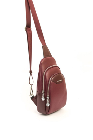 Silver & Polo SP959 Kadın Vücut Çantası Düz Bordo