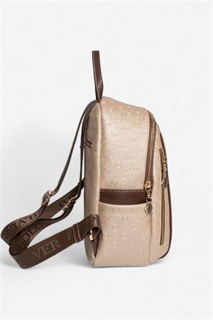 Silver & Polo SP906 Kadın Sırt Çantası Logolu Nut-Kahve