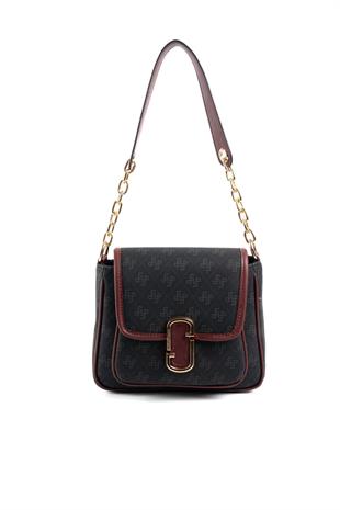 Silver & Polo Siyah - Bordo SP1147 Kadın Omuz Çantası