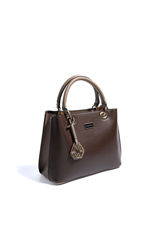 Silver & Polo SP1272 Kadın El Çantası Düz Kahve-Vizon